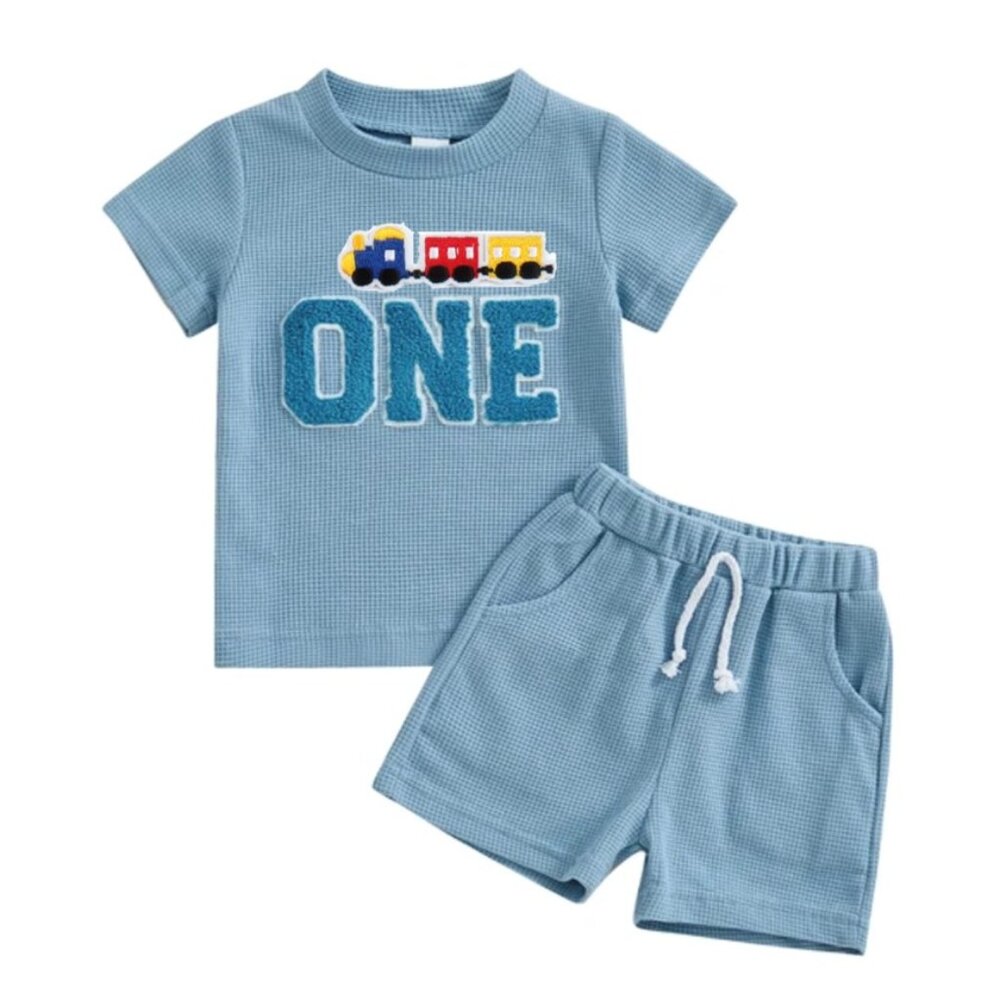 Train Boy First Birthday Train Outfit Clothes Shirt Shorts Train Clothes